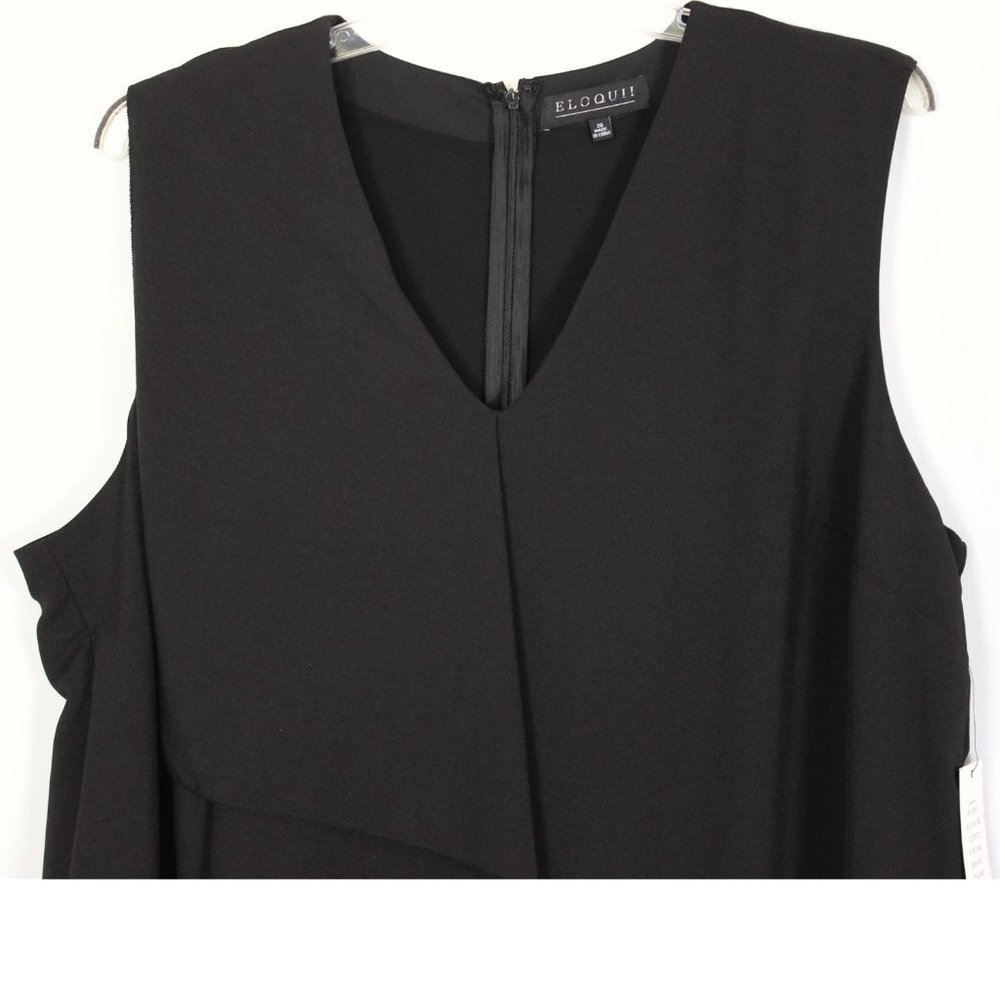 NWT Eloquii Black Ruffled Front Dress Size 20 - Picture 5 of 11